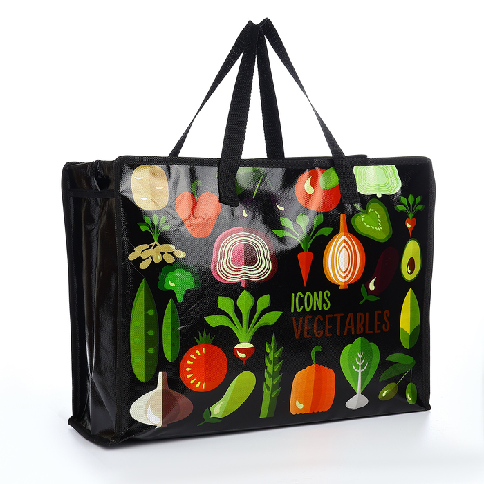 

Сумка хозяйственная на молнии, цвет чёрный/разноцветный