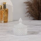 Органайзер для хранения «Элит», шкатулка для украшений с крышкой, d=8.3×10.5 см, белый - Фото 2