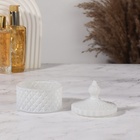 Органайзер для хранения «Элит», шкатулка для украшений с крышкой, d=8.3×10.5 см, белый - Фото 3