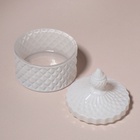 Органайзер для хранения «Элит», шкатулка для украшений с крышкой, d=8.3×10.5 см, белый - Фото 4