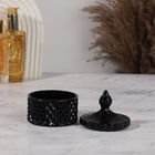 Стеклянная шкатулка для украшений «Ромбы и купол», с крышкой, d=8.3×10.5 см, чёрный - Фото 4