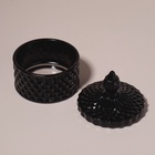 Стеклянная шкатулка для украшений «Ромбы и купол», с крышкой, d=8.3×10.5 см, чёрный - Фото 5