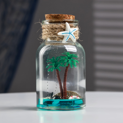 Фигурка «Сувенир в бутылке. Пальма», 11×6×6 см, МИКС
