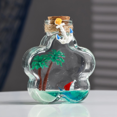 Фигурка «Сувенир в бутылке-звезде. Пальмы», 11×9×3 см, МИКС