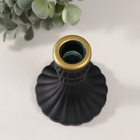Стеклянный подсвечник на 1 свечу «Салли», матовый чёрный с золотом, d=2 см, 8×8×10 см - фото 37617902
