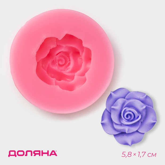 Молд для заливки Доляна «Розан», силикон, 5.8×1.7 см, розовый - Фото 1