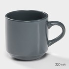 Набор посуды Magistro Night, фарфор, 16 предметов: тарелка d=25.5 см, d=19 см, миска 850 мл, d=15 см, кружка 320 мл, серый - Фото 3