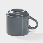 Набор посуды Magistro Night, фарфор, 16 предметов: тарелка d=25.5 см, d=19 см, миска 850 мл, d=15 см, кружка 320 мл, серый - Фото 8