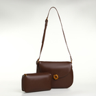 Сумка женская мессенджер TEXTURA на магните, с косметичкой, 28×4×20 см, коричневая - Фото 10