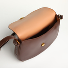 Сумка женская мессенджер TEXTURA на магните, с косметичкой, 28×4×20 см, коричневая - Фото 8