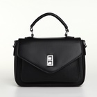 Сумка женская мессенджер TEXTURA на клапане, 24×7×16 см, чёрная - Фото 14