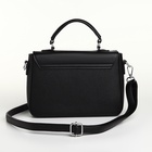 Сумка женская мессенджер TEXTURA на клапане, 24×7×16 см, чёрная - Фото 10