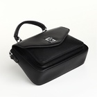 Сумка женская мессенджер TEXTURA на клапане, 24×7×16 см, чёрная - Фото 10