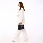 Сумка женская мессенджер TEXTURA на клапане, 24×7×16 см, чёрная - Фото 2