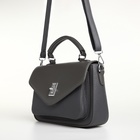 Сумка женская мессенджер TEXTURA на клапане, 24×7×16 см, тёмно-серая - Фото 8