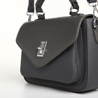 Сумка женская мессенджер TEXTURA на клапане, 24×7×16 см, тёмно-серая - Фото 9