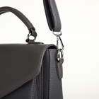 Сумка женская мессенджер TEXTURA на клапане, 24×7×16 см, тёмно-серая - Фото 5