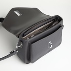 Сумка женская мессенджер TEXTURA на клапане, 24×7×16 см, тёмно-серая - Фото 4