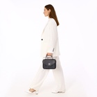 Сумка женская мессенджер TEXTURA на клапане, 24×7×16 см, тёмно-серая - Фото 4