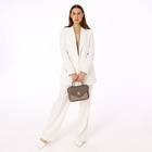 Сумка женская мессенджер TEXTURA на клапане, 24×7×16 см, светло-серая - Фото 2