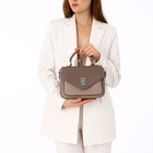 Сумка женская мессенджер TEXTURA на клапане, 24×7×16 см, светло-серая - Фото 11