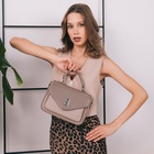 Сумка женская мессенджер TEXTURA на клапане, 24×7×16 см, светло-серая - Фото 13