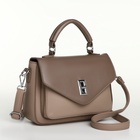 Сумка женская мессенджер TEXTURA на клапане, 24×7×16 см, светло-серая - Фото 9