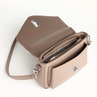 Сумка женская мессенджер TEXTURA на клапане, 24×7×16 см, светло-серая - Фото 4