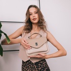 Сумка женская мессенджер TEXTURA на клапане, 24×7×16 см, молочная - Фото 3