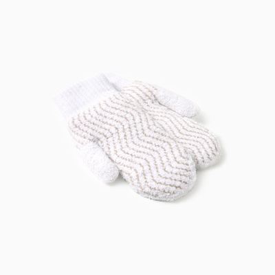 Варежки вязаные женские MINAKU, белые, размер 24 см