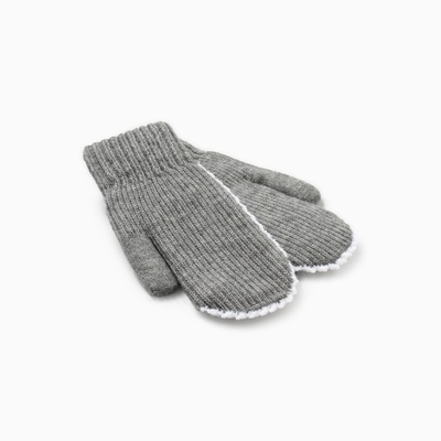 Варежки вязаные женские MINAKU, серые, размер 22 см