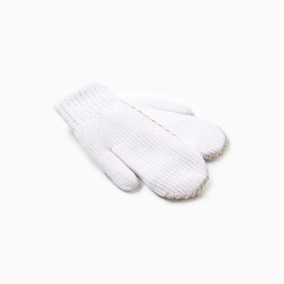 Варежки вязаные женские MINAKU, белые, размер 22 см