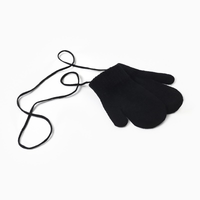 Варежки детские MINAKU, чёрные, 14 см