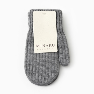 Варежки детские MINAKU, тёмно-серые, 18 см