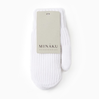 Варежки детские MINAKU, белые, 19 см