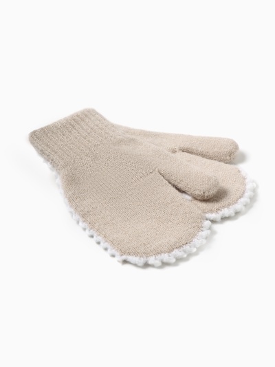 Варежки детские MINAKU, бежевые, 15 см