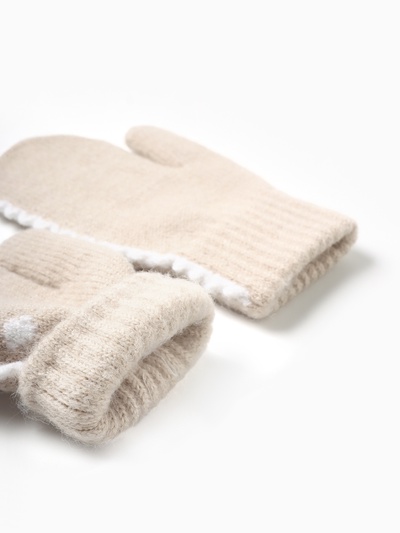 Варежки детские MINAKU, бежевые, 15 см