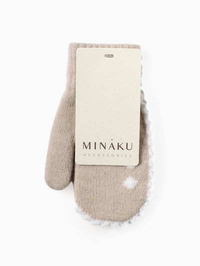 Варежки детские MINAKU, бежевые, 15 см