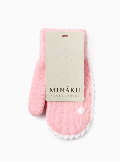 Варежки детские MINAKU, розовые, 15 см