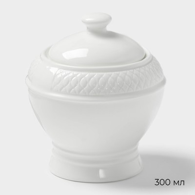 Набор сервировочный Magistro Argos, 2 предмета: молочник 300 мл, сахарница 300 мл, фарфор, белый