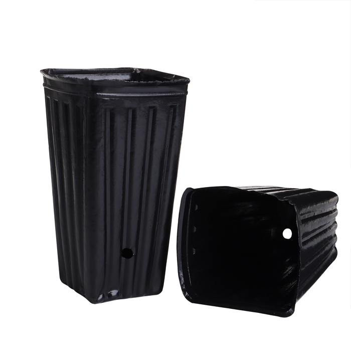 Пакет для рассады, 1.5 л, 11×11 см, h=20 см, полиэтилен, чёрный, Greengo