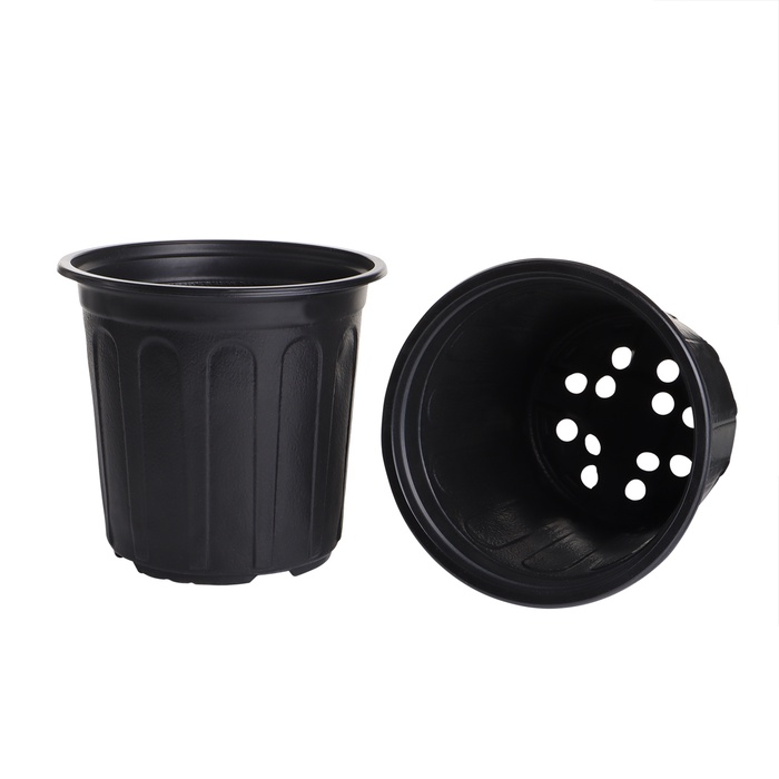 Горшок для рассады, 2 л, d=16 см, h=15 см, мягкий пластик, чёрный, Greengo