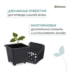 Горшок для рассады, 250 мл, 9×9×8 см, пластик, чёрный, Greengo - Фото 6