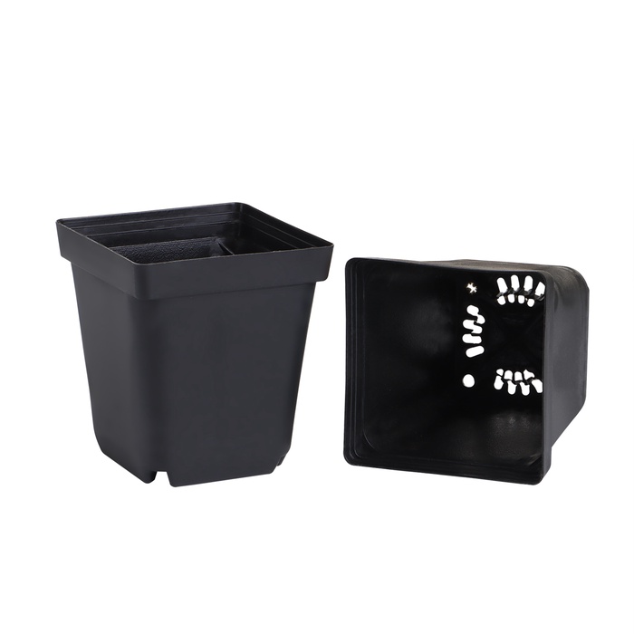 Горшок для рассады, 700 мл, 10×10×12.5 см, пластик, чёрный, Greengo