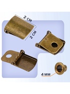 Застёжка для кепки, с люверсом, 2×2 см, цвет бронзовый - Фото 2