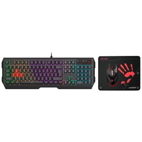 Клавиатура + мышь A4Tech Bloody B1700 клав:черный мышь:черный USB LED (B1700 (B140N + ES7 +   107891