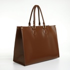 УЦЕНКА Сумка женская на молнии, коричневая - Фото 4