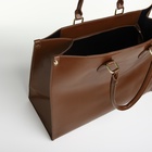 УЦЕНКА Сумка женская на молнии, коричневая - Фото 5