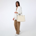 УЦЕНКА Сумка-шопер женская на молнии, размер 41.5×17×31 см, молочная - Фото 2