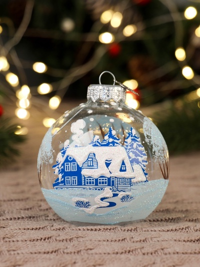 Ёлочный шар «Зимний», d=8.5 см, в подарочной упаковке